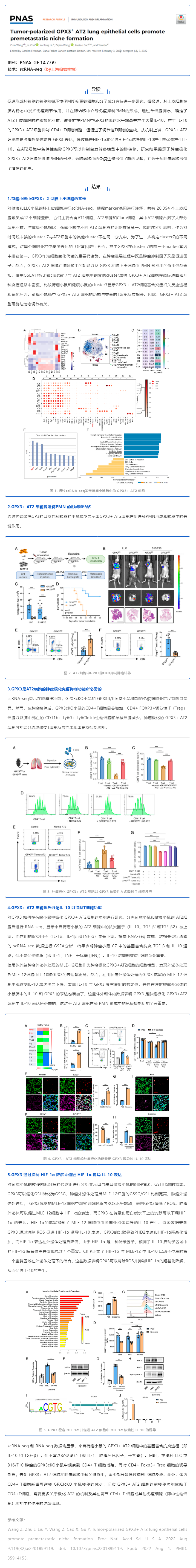 單細(xì)胞項目文章_腫瘤極化 GPX3+ AT2 肺上皮細(xì)胞促進(jìn)轉(zhuǎn)移前生態(tài)位形成
