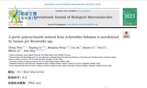 RNA-seq 項目文章 | 從牛膝中分離得到的果膠多糖被人體腸道擬桿菌代謝