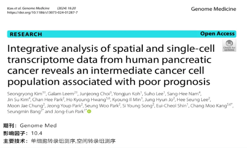 文獻(xiàn)解讀 | 單細(xì)胞空間轉(zhuǎn)錄組聯(lián)合分析揭示了與胰腺癌預(yù)后不良相關(guān)的中間態(tài)癌細(xì)胞群